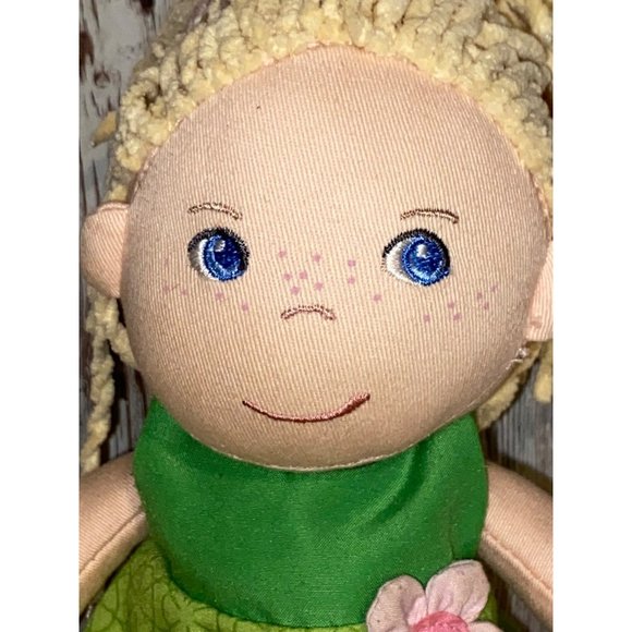 HABA Mali 12" Soft Doll with Blonde Hair, Blue Eyes and Embroidered Face - Picture 2 of 8